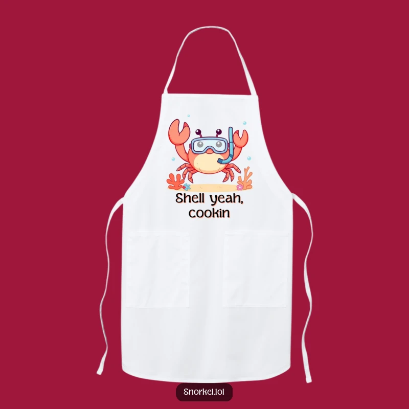 Funny Crab Snorkel Apron: Chef Crab Design for a Hilarious Cooking Gift!