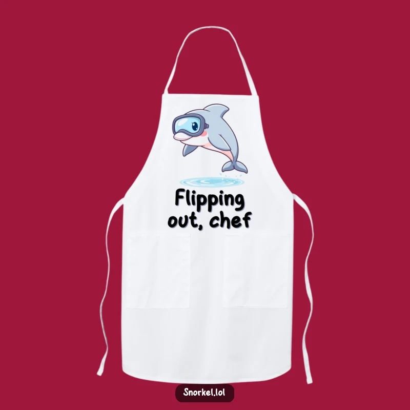 Funny Dolphin Snorkel Apron: Kitchen Fun & Playful Chef Gift