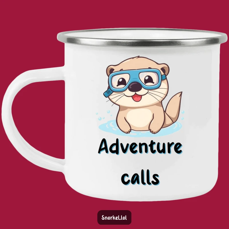 Funny Otter Snorkel Camping Mug: Rugged Swimmer Otter for a Hilarious Gift!
