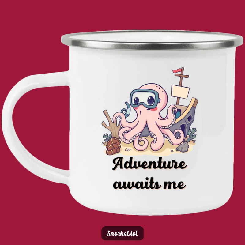 Funny Octopus Snorkel Camping Mug: Adventure Ready, Delighted Explorer Drinkware, Funny Gift