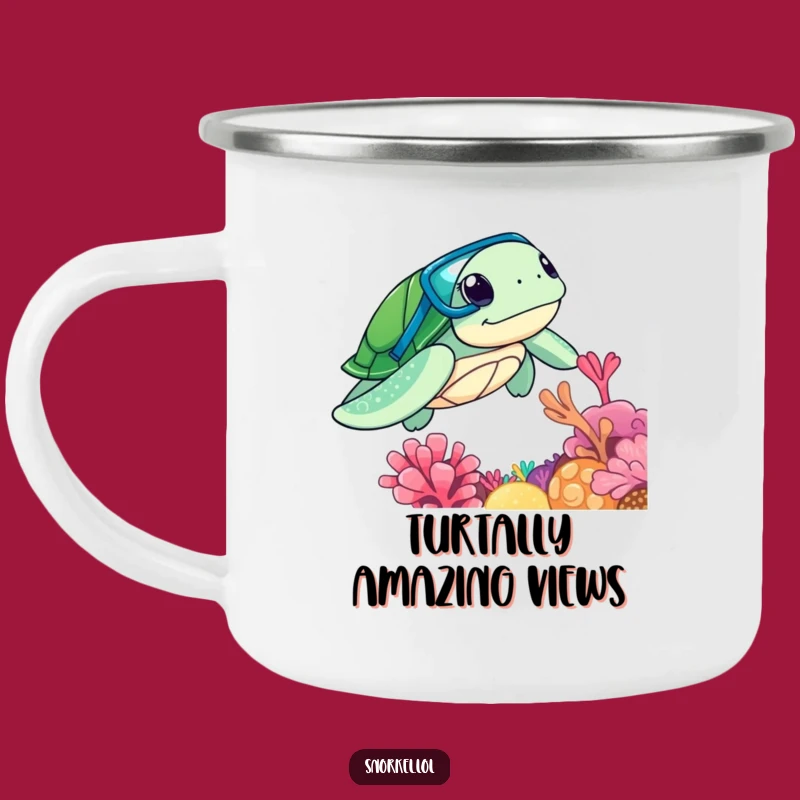 Funny Turtle Snorkeler Camping Mug: Explore the Outdoors, Perfect Gift!