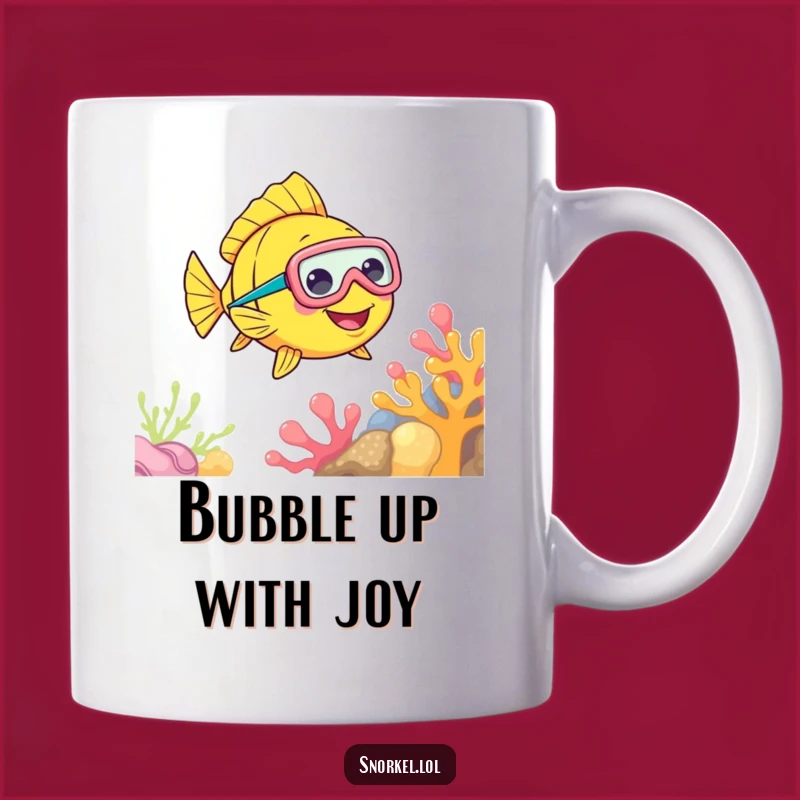 Funny Fish Snorkel Mug: Cheerful Swimmer Gift for Coral Lovers