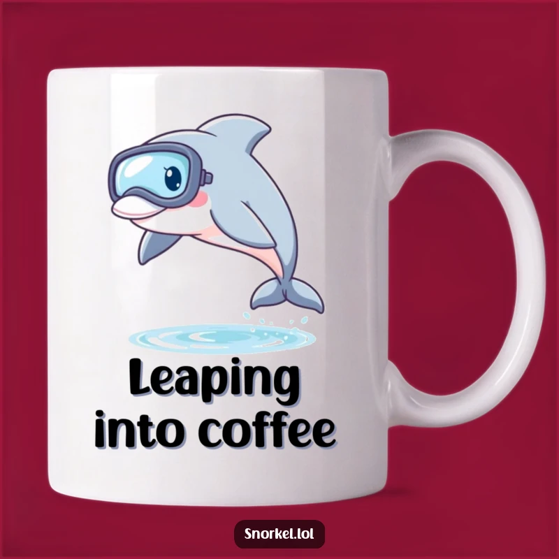 Funny Dolphin Snorkel Mug: Playful Leaper Gift for Ocean Lovers