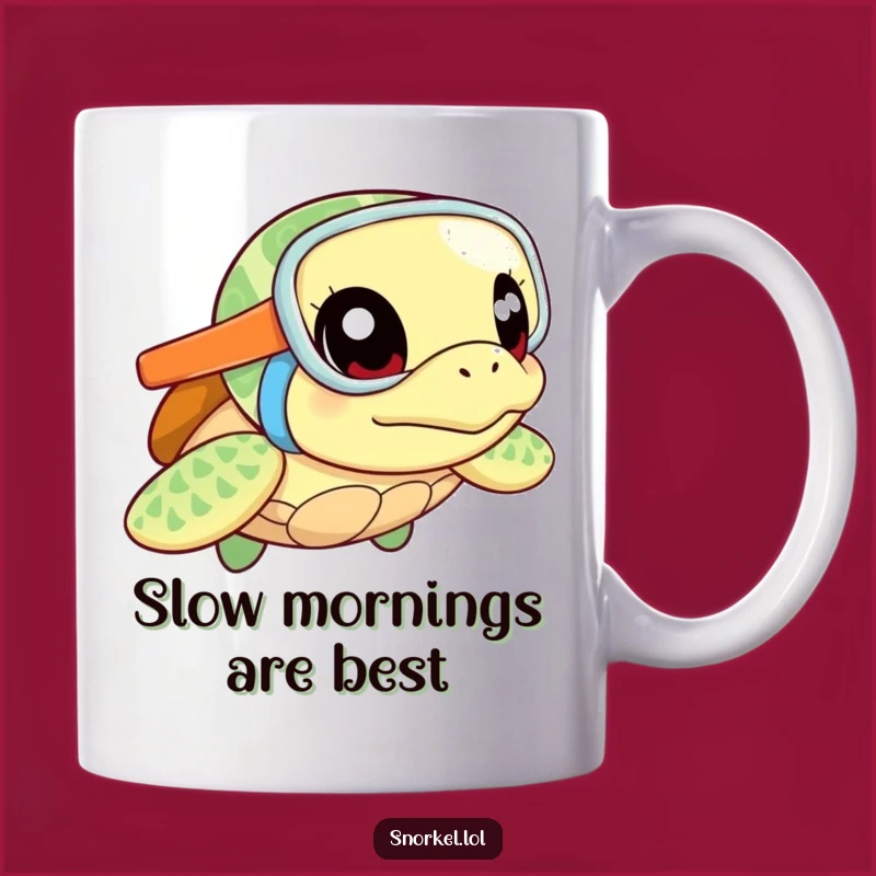Funny Turtle Snorkel Mug: Excited Sea Turtle Design Perfect for a Hilarious Gift!