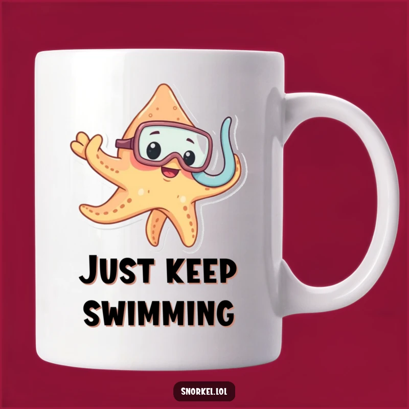 Funny Starfish Snorkel Mug: Curious Ocean Dweller, Perfect Gift for Beach Lovers