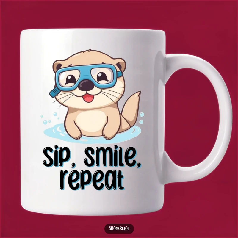 Funny Otter Snorkel Mug: Happy Swimmer Otter Design Perfect for a Hilarious Gift!