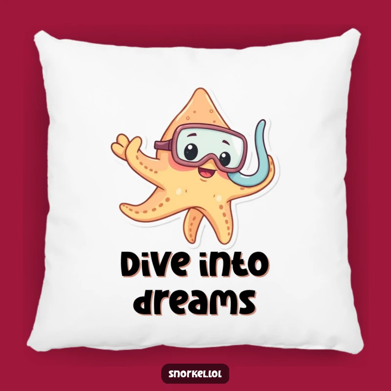 Funny Starfish Snorkel Pillow: Cozy Curious Comfort, Adorable Ocean Accent Pillow