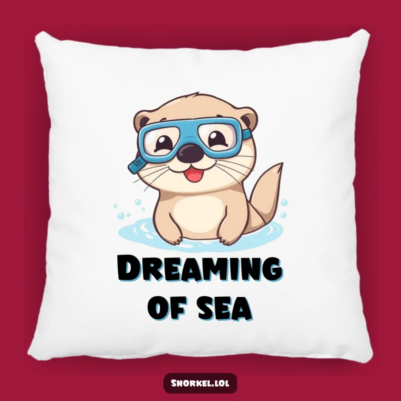 Funny Otter Snorkel Pillow: Soft Swimmer Otter Cushion for a Hilarious Gift!