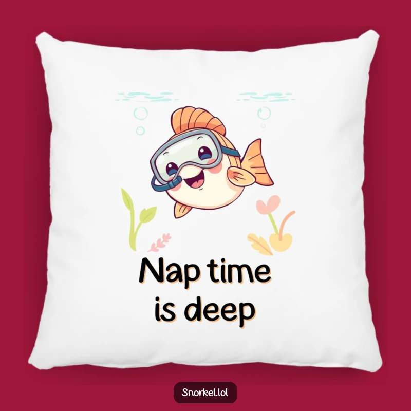 Funny Fish Snorkeler Pillow: Comfy Underwater Dreams, Perfect Gift!