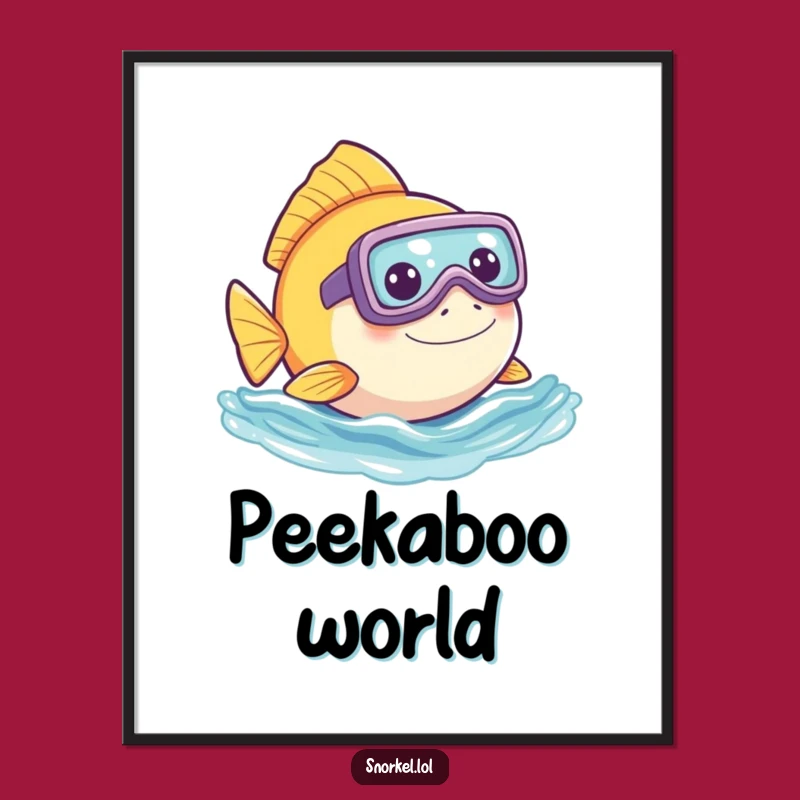 Funny Fish Snorkel Digital Print: Playful Fish Art for a Hilarious Gift!