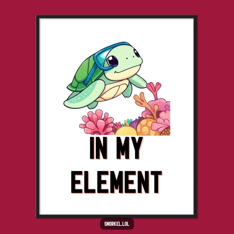 Funny Turtle Snorkeler Digital Art: Underwater Beauty, Perfect Gift!