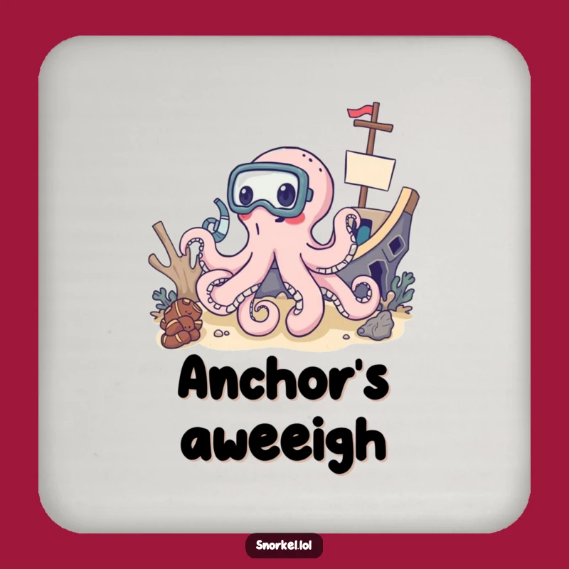 Funny Octopus Snorkel Coasters: Protect Surfaces, Delighted Explorer Decor, Funny Gift Set