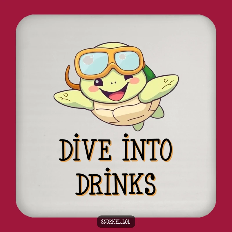 Funny Turtle Snorkel Coaster: Protect Surfaces & Happy Gift