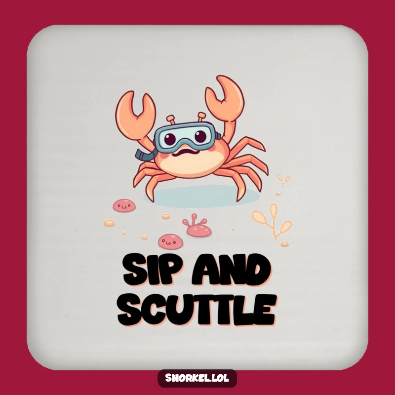 Funny Excited Crab Snorkeling Coaster: Protect Surfaces Underwater Gift