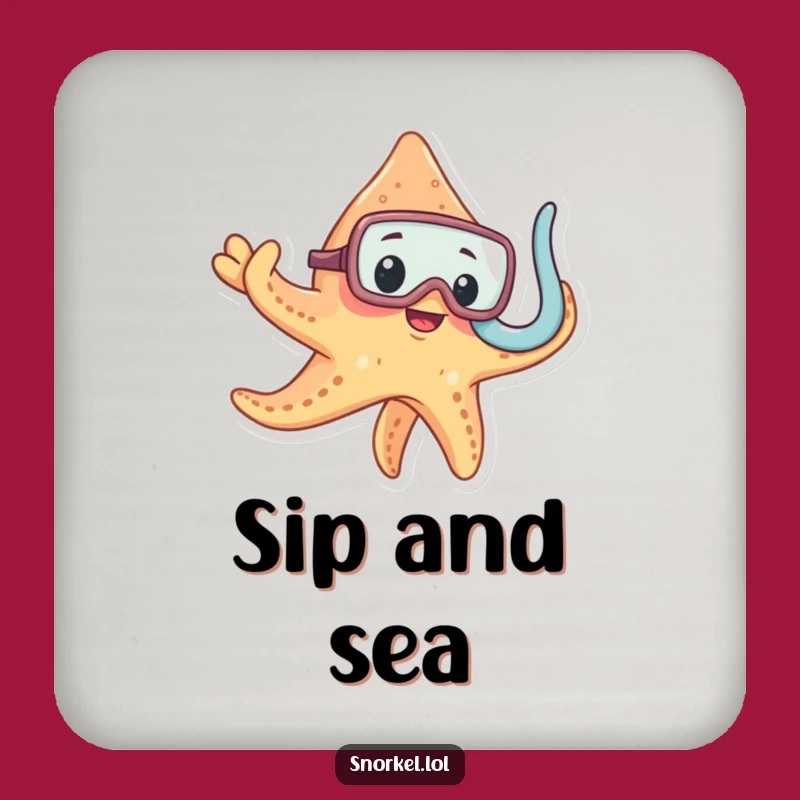 Funny Starfish Snorkel Coasters: Protect Surfaces, Quirky Ocean Decor, Funny Gift Set