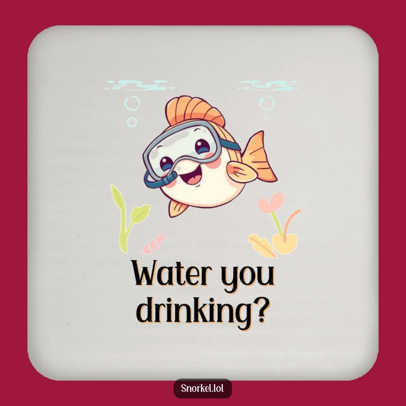 Funny Fish Snorkeler Coasters: Protect Surfaces with Fun, Perfect Gift!