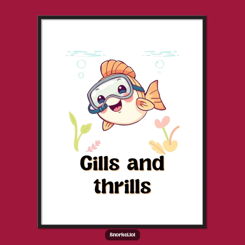 Funny Fish Snorkeler Poster: Bring the Ocean Home, Perfect Gift!