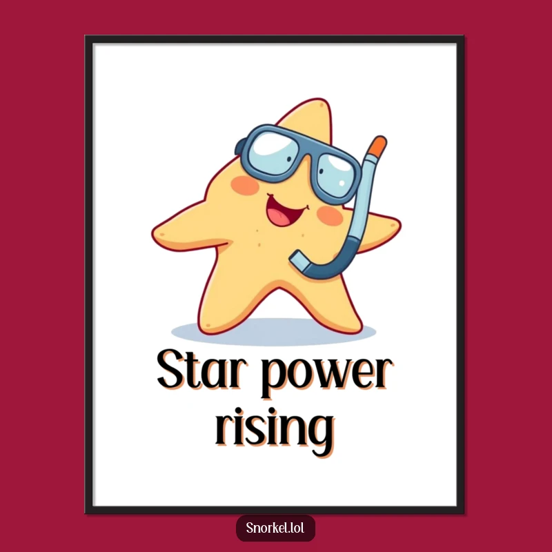 Funny Starfish Snorkeler Poster: Beach Vibes, Perfect Gift!