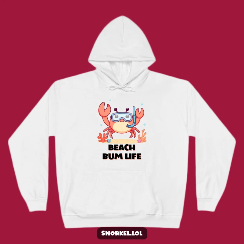 Funny Crab Snorkel Hoodie: Cozy Waving Crab Design for a Hilarious Gift!