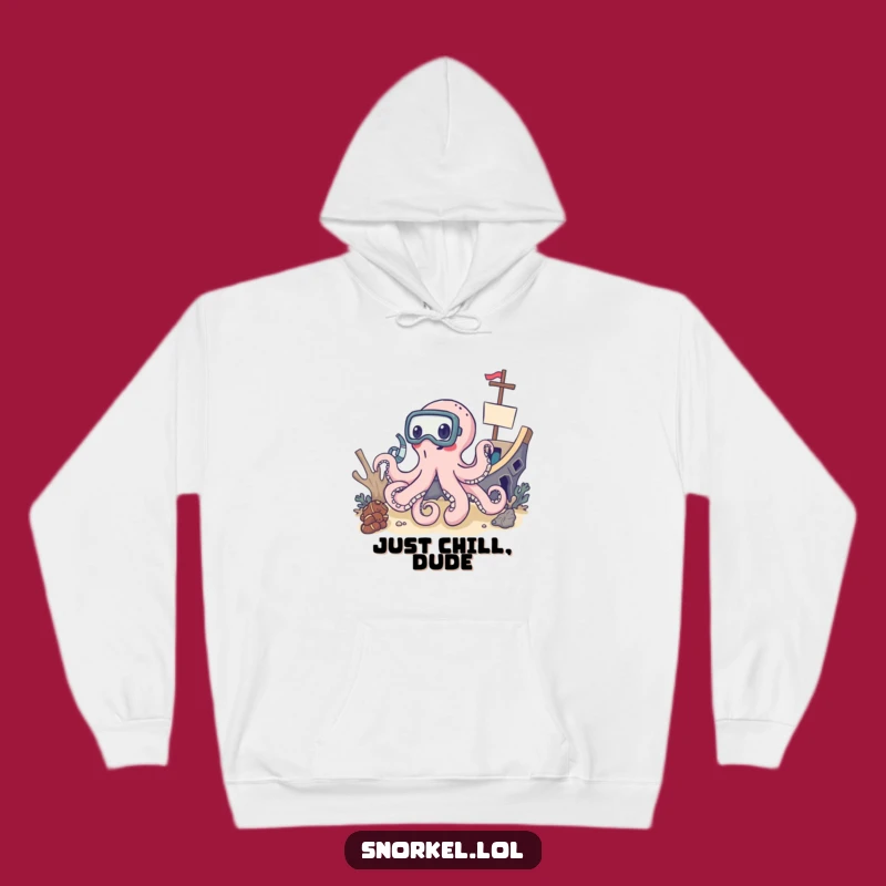 Funny Octopus Snorkel Hoodie: Cozy Delighted Explorer, Warm Shipwreck Adventure Gift