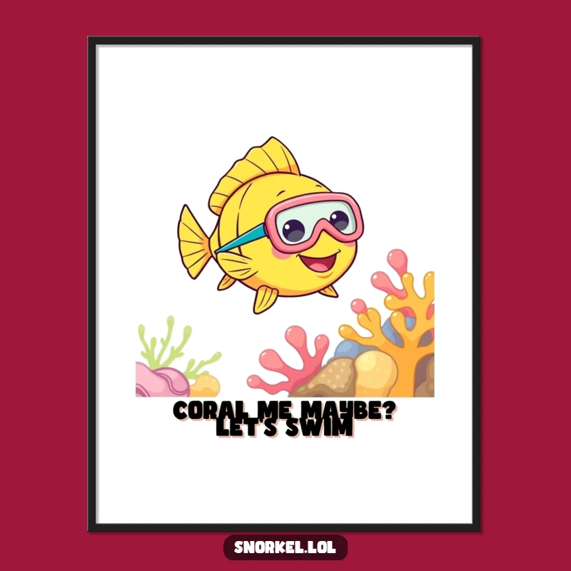 Free Printable Fish Snorkel Wall Art - Whimsical Funny Animal Downloadable Decor!