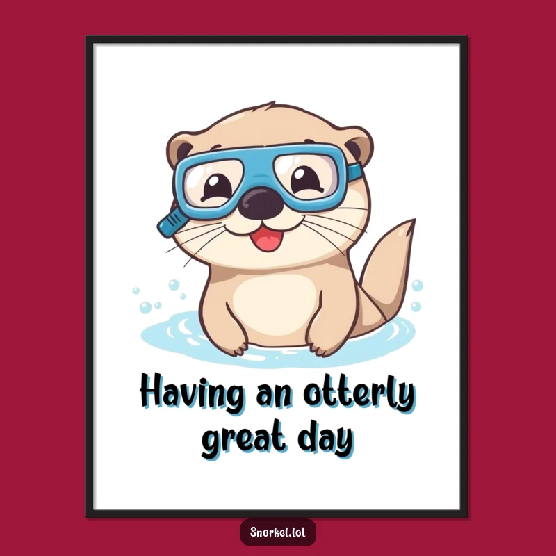Free Printable Funny Otter Wall Art: Goggle-Wearing Otter Adorable Downloadable Decor
