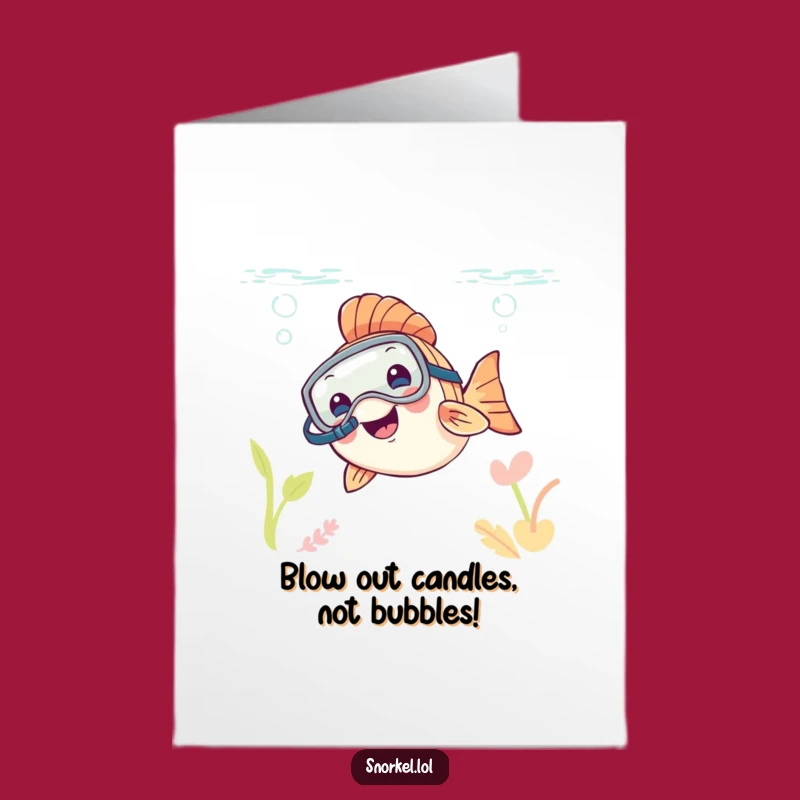 Free Printable Birthday Card: Happy Fish Snorkeler Funny Downloadable Gift