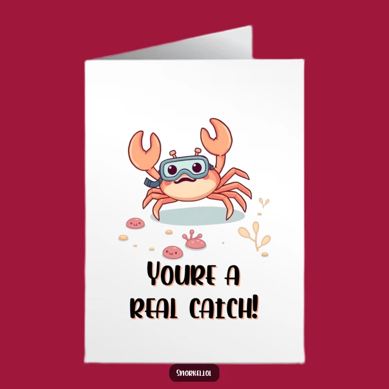 Free Printable Congrats Card: Excited Crab Snorkeler for a Humorous Downloadable Gift