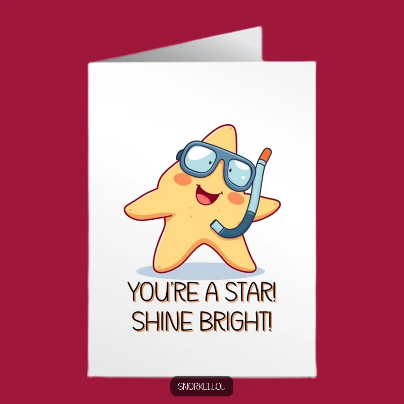 Free Printable Congrats Card: Starfish Snorkeler Celebration Funny Downloadable Gift