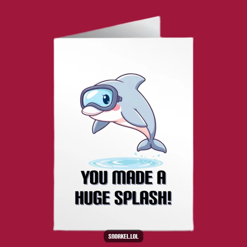 Free Printable Dolphin Snorkel Congrats Card - Thrilling Downloadable Achievement Gift!