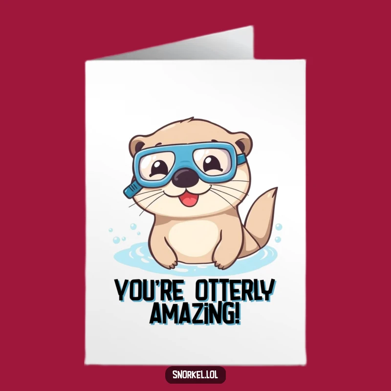 Free Printable Funny Otter Card: Goggles & Snorkel for Your Big Win!