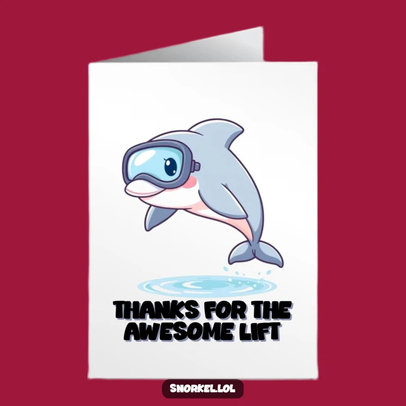 Free Printable Dolphin Snorkel Thank You Card - Awesome Downloadable Gift from the Sea!