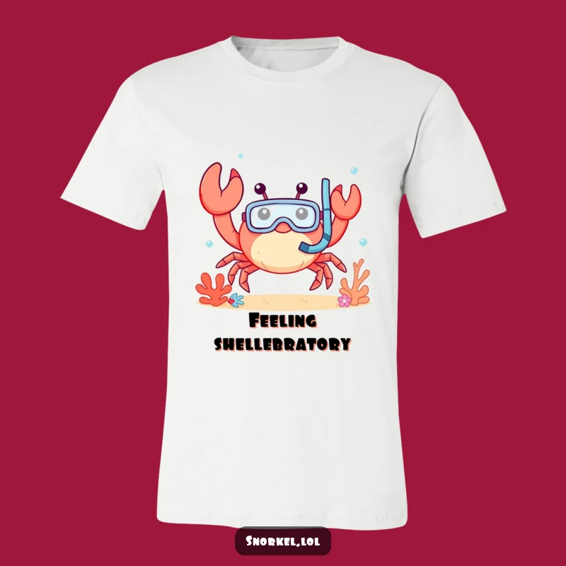 Funny Crab Snorkel T-Shirt: Cheerful Waving Crab Design for a Hilarious Gift!