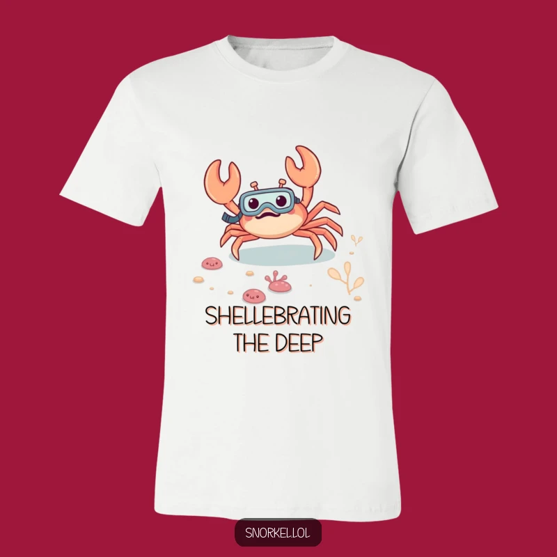Funny Excited Crab Snorkeling T-Shirt: Wearable Underwater Adventure Humor Gift