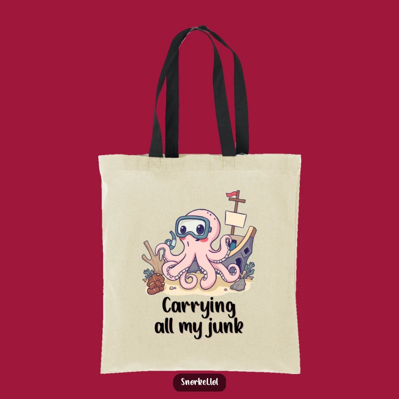 Funny Octopus Snorkel Tote Bag: Carry Your Treasures, Quirky Explorer Gift