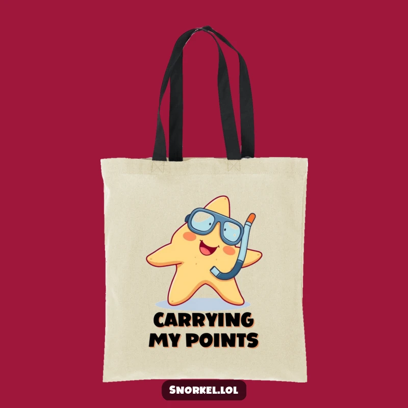 Funny Starfish Snorkeler Tote Bag: Carry Your Cheer, Perfect Gift!