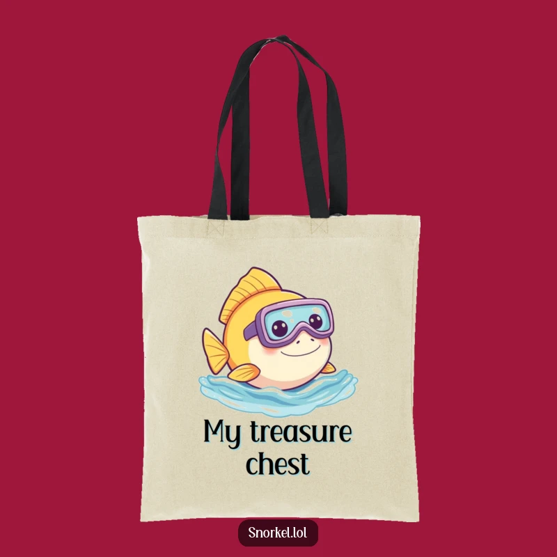 Funny Fish Snorkel Tote Bag: Playful Peek Design for a Hilarious Gift!